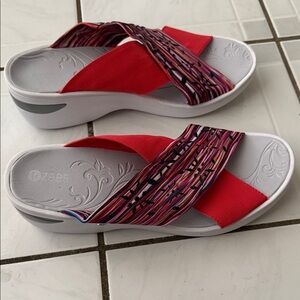 Bzees Red and Multicolor Women's Sandals
